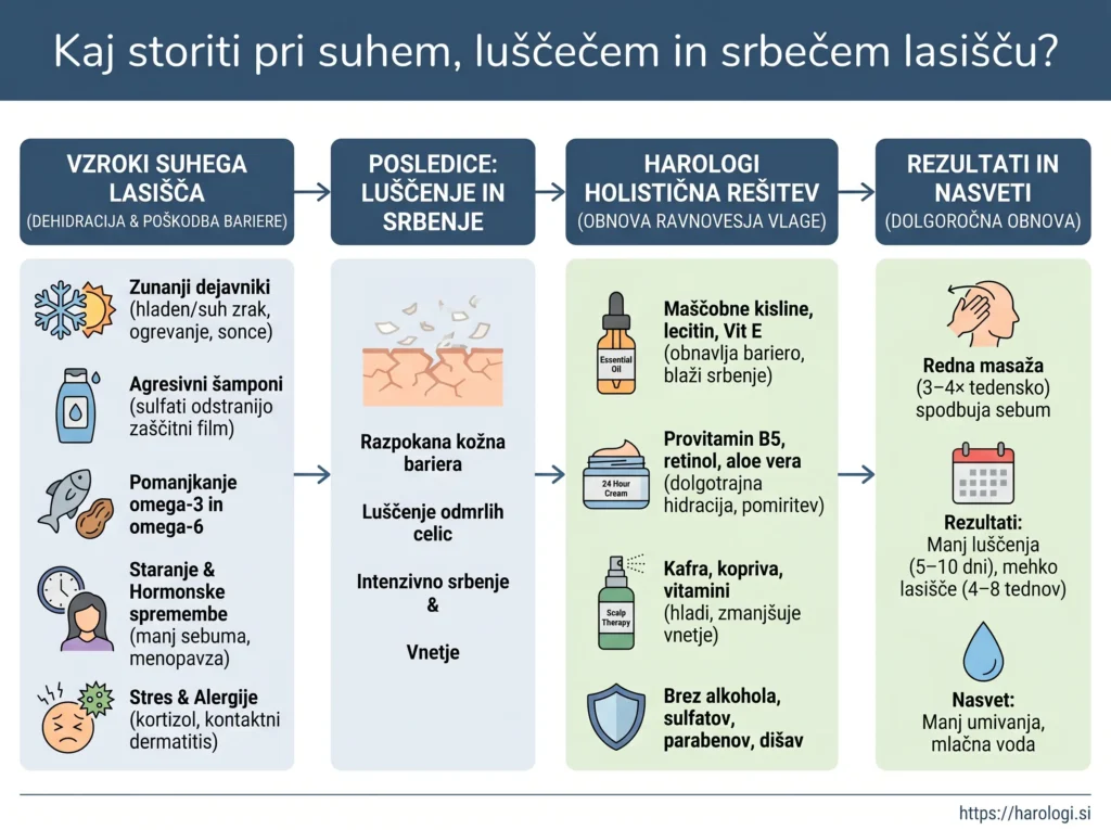 13. Kaj storiti pri suhem, luščečem in srbečem lasišču
