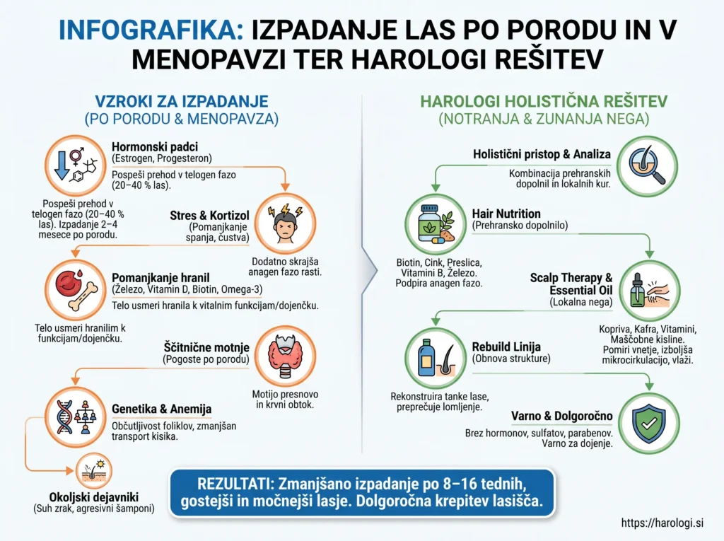 3. Kako ustaviti izpadanje las pri ženskah po porodu ali menopavzi