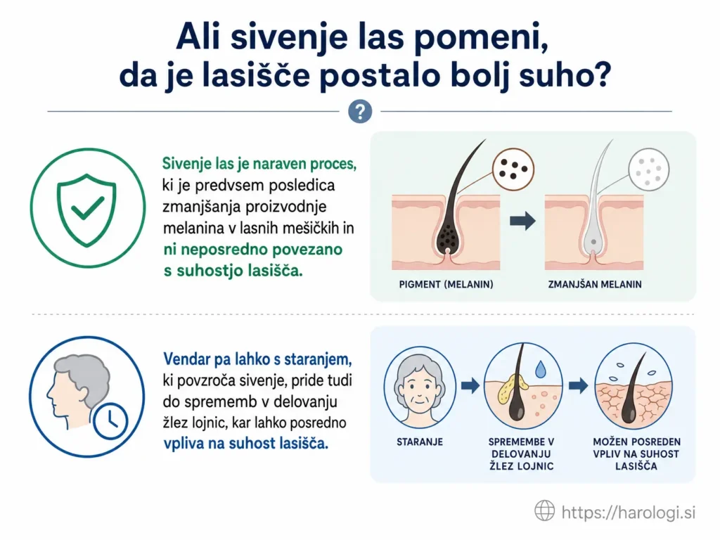 93. Ali sivenje las pomeni, da je lasišče postalo bolj suho snipet