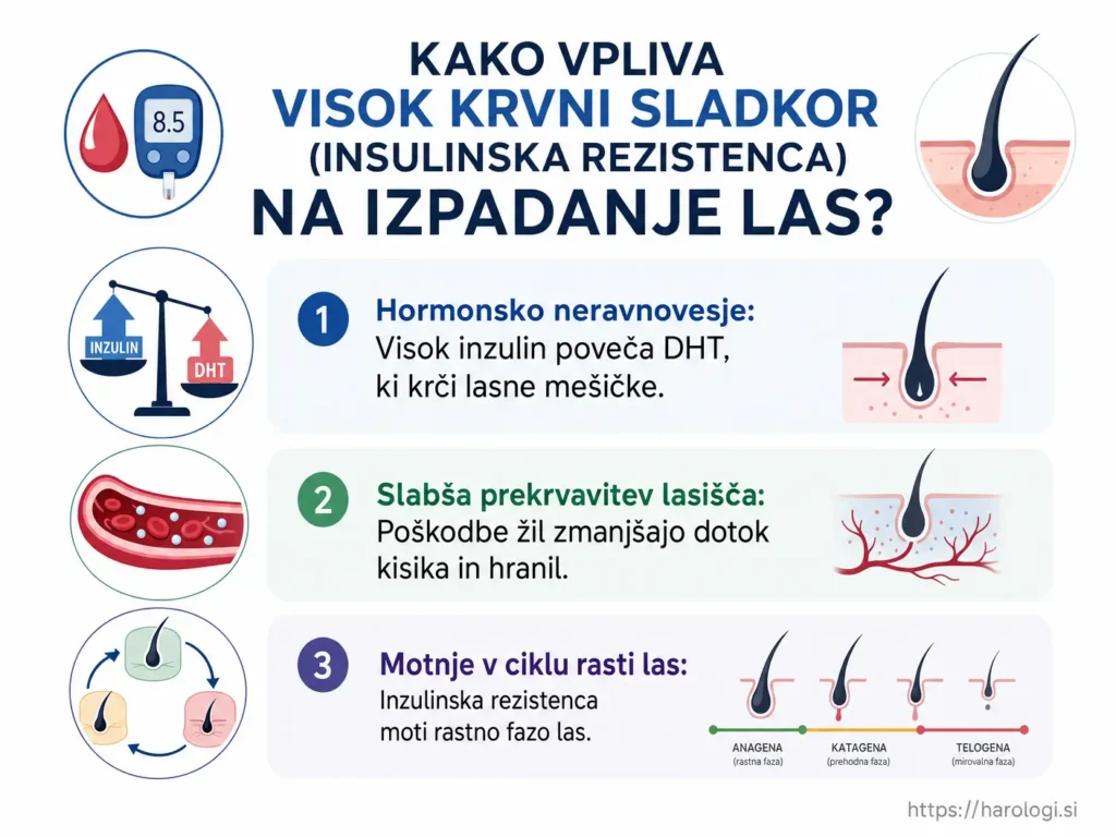 121. Kako vpliva visok krvni sladkor insulinska rezistenca na izpadanje las snippet